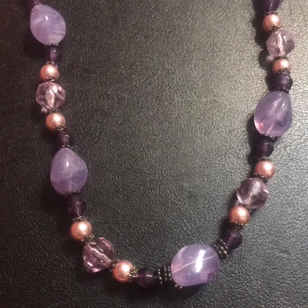 Purple beaded necklace beautiful 💜